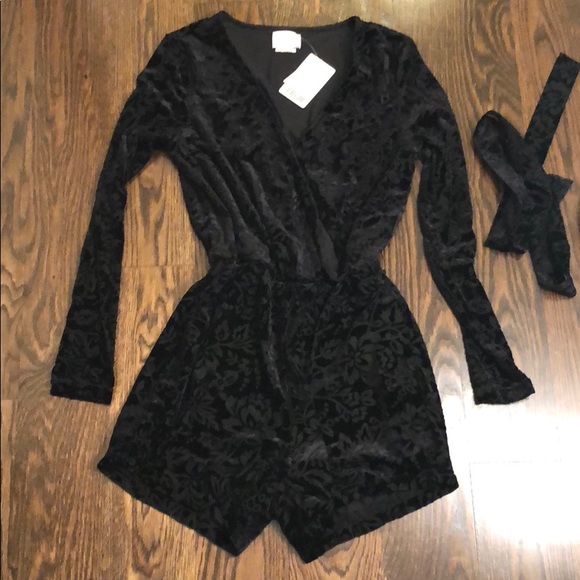 Anthropologie Other - Black velvet romper